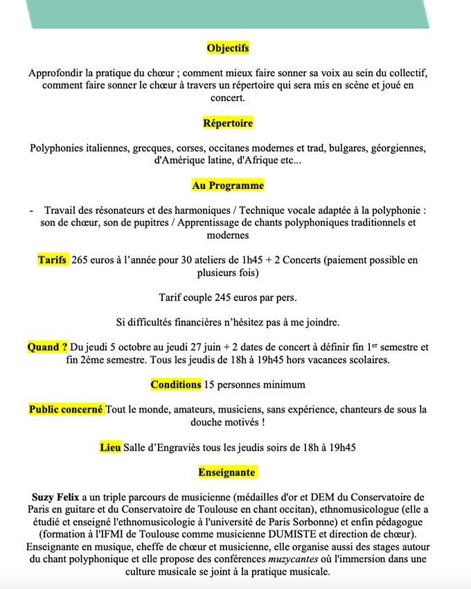 Musycante programme