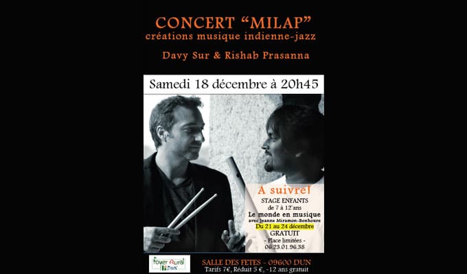 Concert Milap, création musique indienne jazz