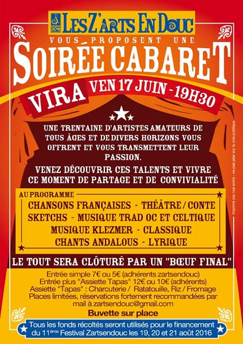 Soirée Cabaret proposée par les Z\'Arts en Douc