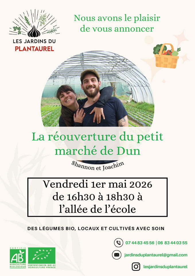 Réouverture du petit marché de Dun