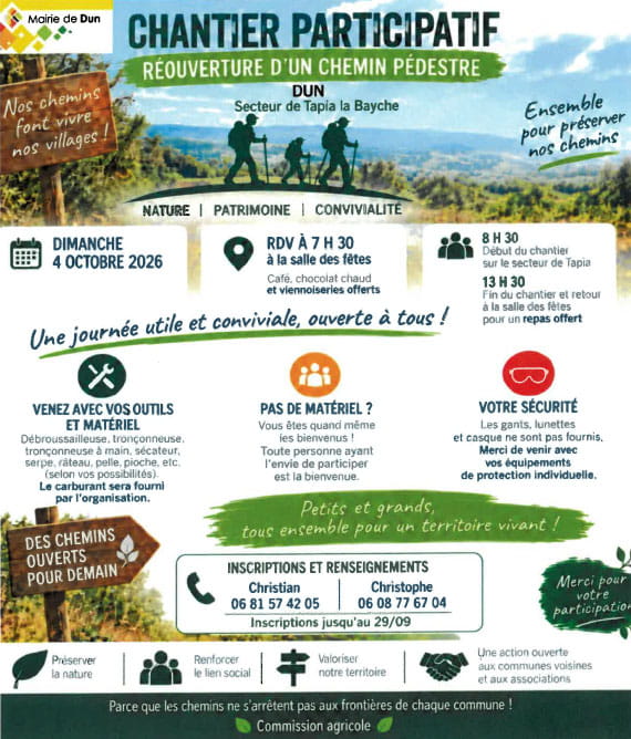 Chantier participatif, réouverture d\'un chemin pédestre